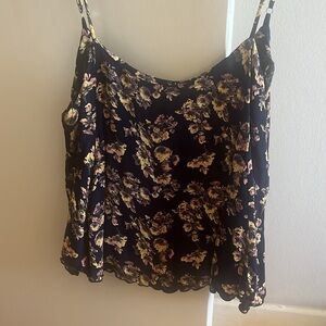 Free People dark blue floral tank top